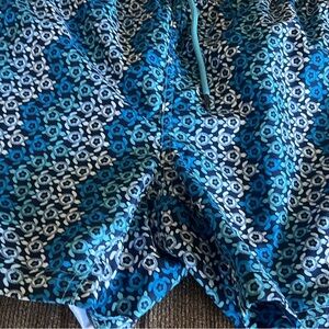 Blue Patterned Swim Shorts